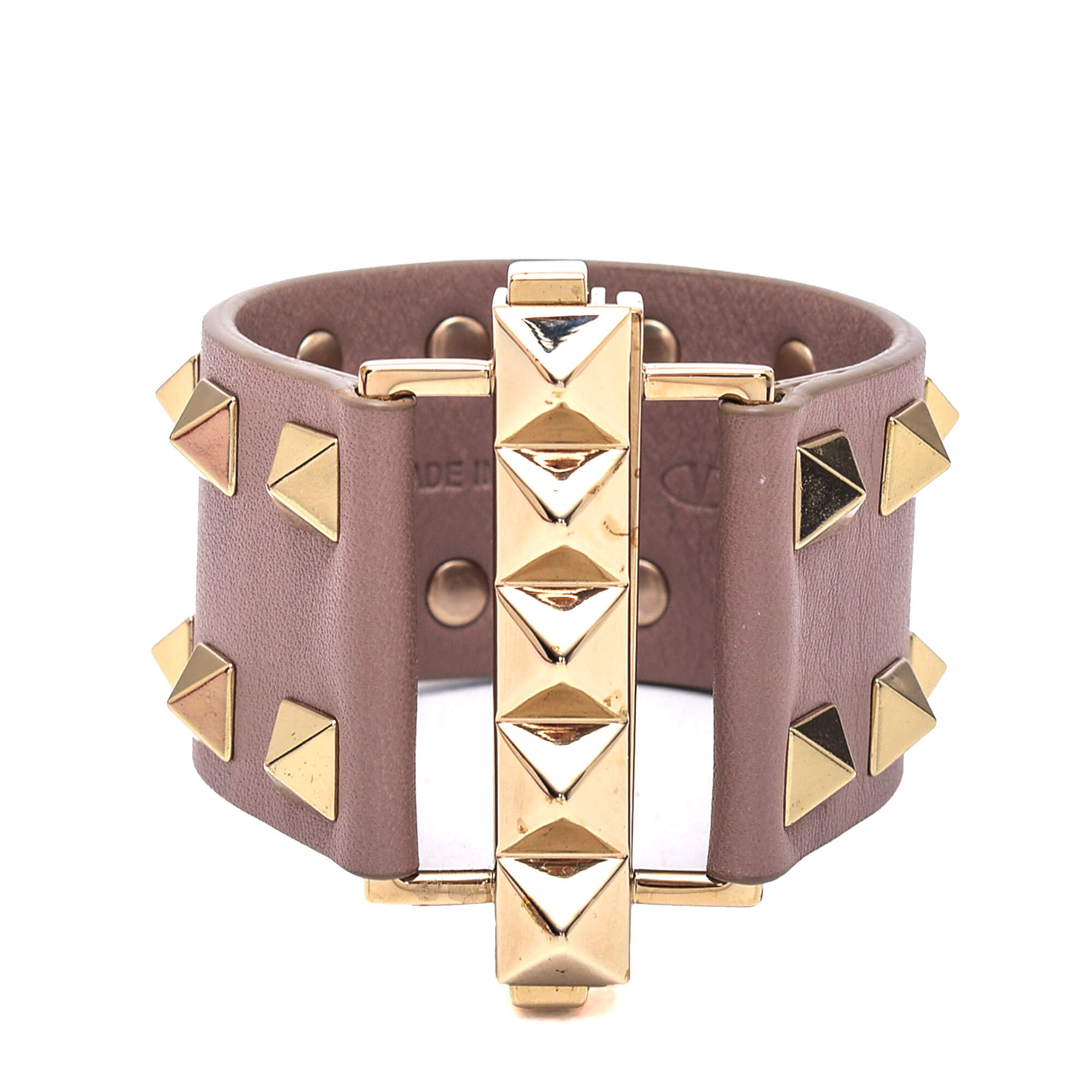 Valentino - Soft Pink Leather Rockstud Bracelet